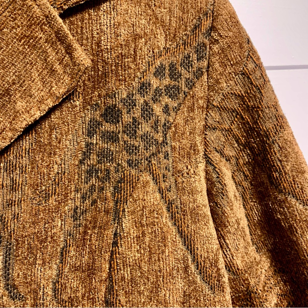 Painted Pony Cropped Blazer Jacket Women Sz M Tapestry Artsy Giraffe Safari Boho - Picture 3 of 14